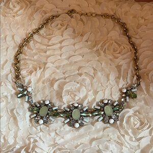 Elegant Gold and Green Statement Necklace